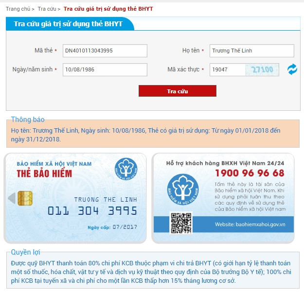 Người dân tự tra cứu quyền lợi được hưởng trên thẻ bảo hiểm y tế ảnh 2