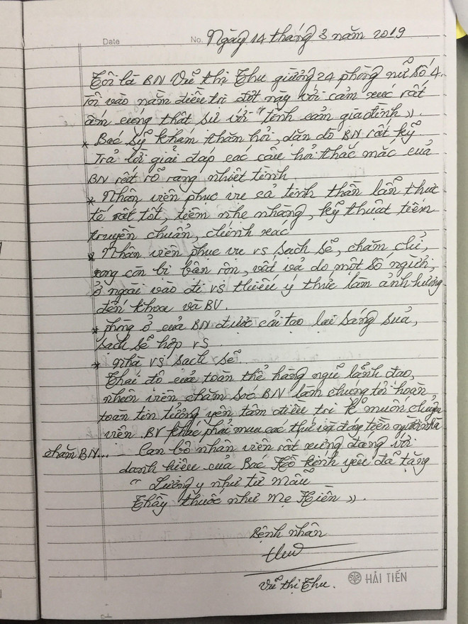 Xúc động những bức thư về ''tình cảm gia đình'' ở bệnh viện công ảnh 2