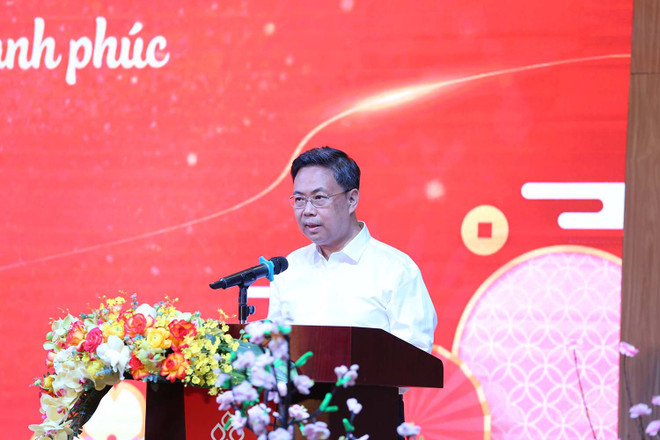 Phó giáo sư Nguyễn Hà Thanh, Viện trưởng Viện Huyết học-Truyền máu Trung ương phát biểu tại buổi lễ. (Ảnh: PV/Vietnam+) anh Thanh.jpeg