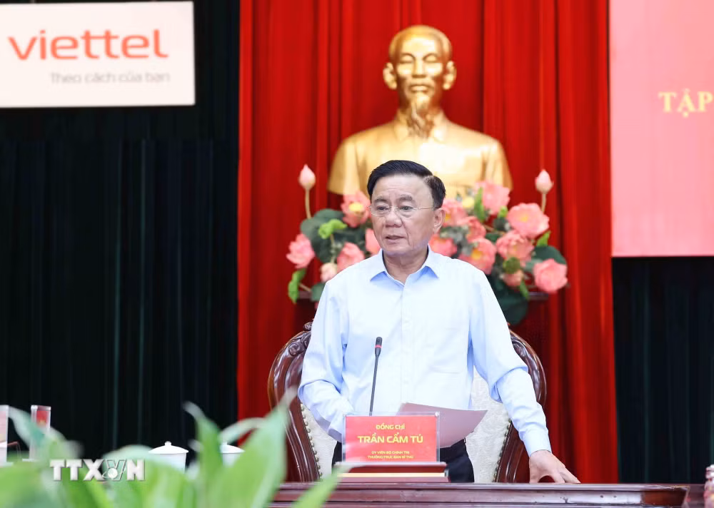 Đoàn kiểm tra số 12 làm việc với Ban Thường vụ Đảng ủy Tập đoàn Viettel- Ảnh 3.