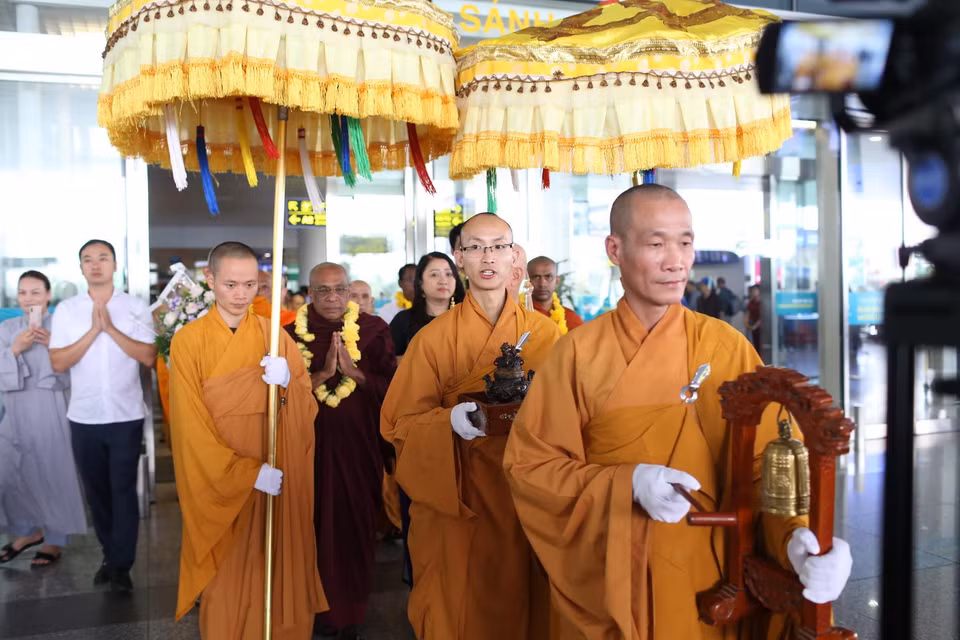 Nghi lễ đón tiếp các đoàn đại biểu quốc tế. (Ảnh: PV/Vietnam+)