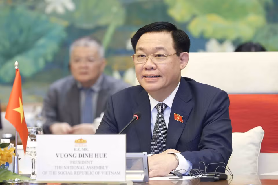 Chủ tịch Quốc hội Vương Đình Huệ phát biểu. (Ảnh: Doãn Tấn/TTXVN)