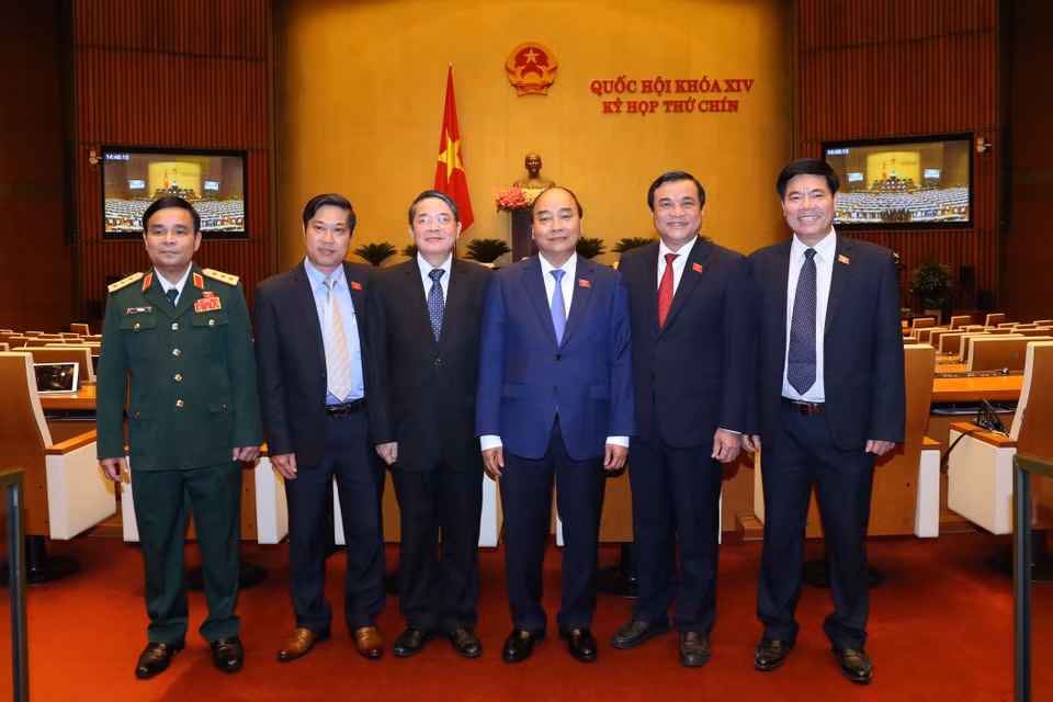Thủ tướng Nguyễn Xuân Phúc và các đại biểu tại lễ bế mạc. (Ảnh: Thống Nhất/TTXVN)