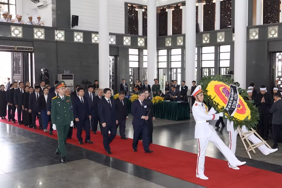 Đoàn Hội Nông dân Việt Nam viếng Tổng Bí thư Nguyễn Phú Trọng. (Nguồn: TTXVN)