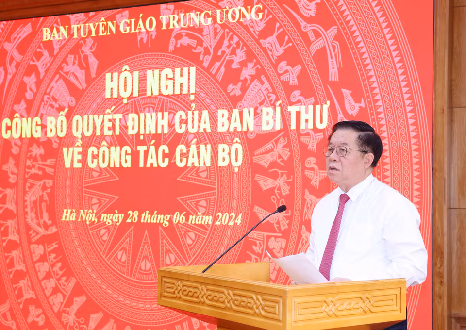 Trưởng Ban Tuyên giáo Trung ương Nguyễn Trọng Nghĩa phát biểu tại hội nghị. (Ảnh: Phương Hoa/TTXVN)