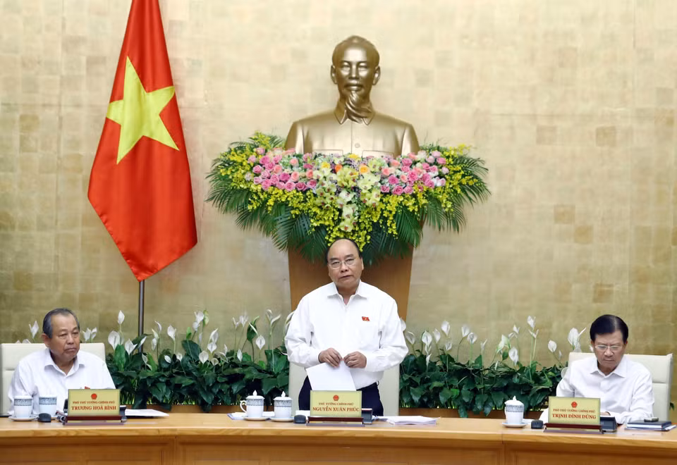 Chiều 31/5, tại Trụ sở Chính phủ, Thủ tướng Nguyễn Xuân Phúc chủ trì phiên họp Chính phủ thường kỳ tháng 5 năm 2019. (Ảnh: Thống Nhất/TTXVN)
