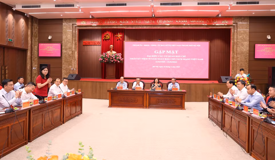Quang cảnh buổi gặp mặt. (Ảnh: Văn Điệp/TTXVN)