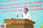 Thủ tướng Lê Minh Hưng, Trưởng Ban Chỉ đạo 57 Trung ương chủ trì phiên họp. (Ảnh: Dương Giang/TTXVN)
