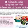 35 thủ tục hành chính, dịch vụ công trực tuyến phân cấp tại Công an cấp xã