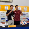 Họp báo sau trận đấu của đội tuyển U23 Việt Nam với U23 Lào. (Ảnh: Văn Phong-Minh Thái/TTXVN)