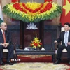 Chủ tịch nước Lương Cường hội kiến Chủ tịch Hạ viện Vương quốc Hashemite Jordan Mazen Turki El Qadi đang thăm chính thức Việt Nam. (Ảnh: Lâm Khánh/TTXVN)