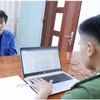 Bị can Lê Ngọc Đức khai nhận tại Cơ quan Công an. (Ảnh: TTXVN phát)