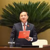 Phó Chủ tịch Quốc hội Nguyễn Khắc Định điều hành phiên họp. (Ảnh: An Đăng/TTXVN)