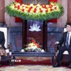 Chủ tịch nước Lương Cường tiếp Phó Chủ tịch nước Lào Pany Yathotou. (Ảnh: Lâm Khánh/TTXVN)