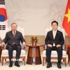 Tổng Bí thư Tô Lâm hội đàm hẹp với Tổng thống Hàn Quốc Lee Jae Myung. (Ảnh: Thống Nhất/TTXVN)