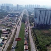 Đường Mai Chí Thọ, hướng từ nút giao ngã 3 Cát Lái về nút giao An Phú ùn tắc kéo dài. (Ảnh: Tiến Lực/TTXVN)