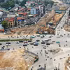 Nút La Thành-Nguyễn Chí Thanh đang được thi công để hoàn thiện tuyến đường Vành đai 1.