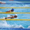 Kình ngư Việt Nam trên đường đua xanh ASEAN Para Games 13. (Ảnh TTXVN phát)