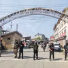 Lực lượng an ninh gác tại Srinagar sau vụ tấn công nhằm vào khách du lịch, ngày 23/4/2025. (Ảnh: ANI/TTXVN)