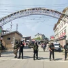 Lực lượng an ninh gác tại Srinagar sau vụ tấn công nhằm vào khách du lịch, ngày 23/4/2025. (Ảnh: ANI/TTXVN)