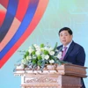 Phó Thủ tướng Nguyễn Chí Dũng - Phó Trưởng ban Ban Chỉ đạo Trung ương về phát triển khoa học, công nghệ, đổi mới sáng tạo và chuyển đổi số Quốc gia phát biểu khai mạc. (Ảnh: Hoàng Hiếu/TTXVN)