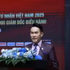 Ông Đặng Hồng Anh, Chủ tịch Hội Doanh nhân trẻ Việt Nam, Chủ tịch VPSF 2025 phát biểu tại chương trình. (Ảnh: Hạnh Quyên/TTXVN)