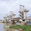 Cống Trà Sư (phường Thới Sơn, tỉnh An Giang) có vài trò điều tiết nguồn nước, kiểm soát lũ, bảo vệ sản xuất vùng Tứ giác Long Xuyên. (Ảnh: Thanh Sang/TTXVN)
