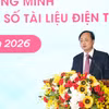 Đồng chí Tô Huy Vũ - Bí thư Đảng ủy, Chủ tịch HĐTV Agribank phát biểu tại buổi lễ. (Ảnh: Vietnam+)