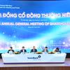 Ban chủ tọa tại Đại hội đồng cổ đông thường niên VietinBank. (Ảnh: Vietnam+)