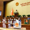 Đại biểu Quốc hội bỏ phiếu phê chuẩn Thẩm phán, Phó Thủ tướng Chính phủ, Bộ trưởng và thành viên khác của Chính phủ. Ảnh: Doãn Tấn - TTXVN