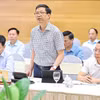 Ông Nguyễn Duy Hoàng - Cục trưởng Cục Kiểm soát thủ tục hành chính Văn phòng Chính phủ trả lời họp báo Chính phủ chiều ngày 4/6. (Ảnh: Vietnam+)
