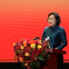 Bà Nguyễn Thị Hồng - Ủy viên Ban Chấp hành Trung ương Đảng, Chủ tịch Hội đồng thi đua khen thưởng ngành Ngân hàng - Thống đốc NHNN phát biểu khai mạc Đại hội. (Ảnh: Vietnam+)