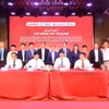 Toàn cảnh Lễ ký kết hợp đồng cấp tín dụng Dự án cao tốc Ninh Bình – Hải Phòng với sự tham gia của Agribank và các đối tác. (Ảnh: Vietnam+)