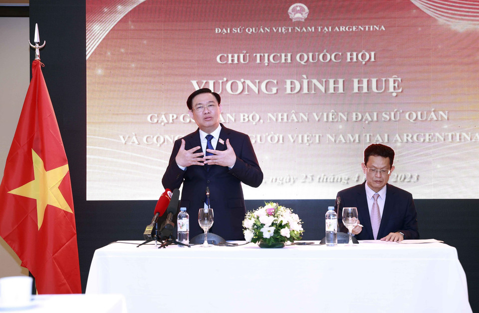 Chủ tịch Quốc hội Vương Đình Huệ phát biểu. (Ảnh: Doãn Tấn/TTXVN)