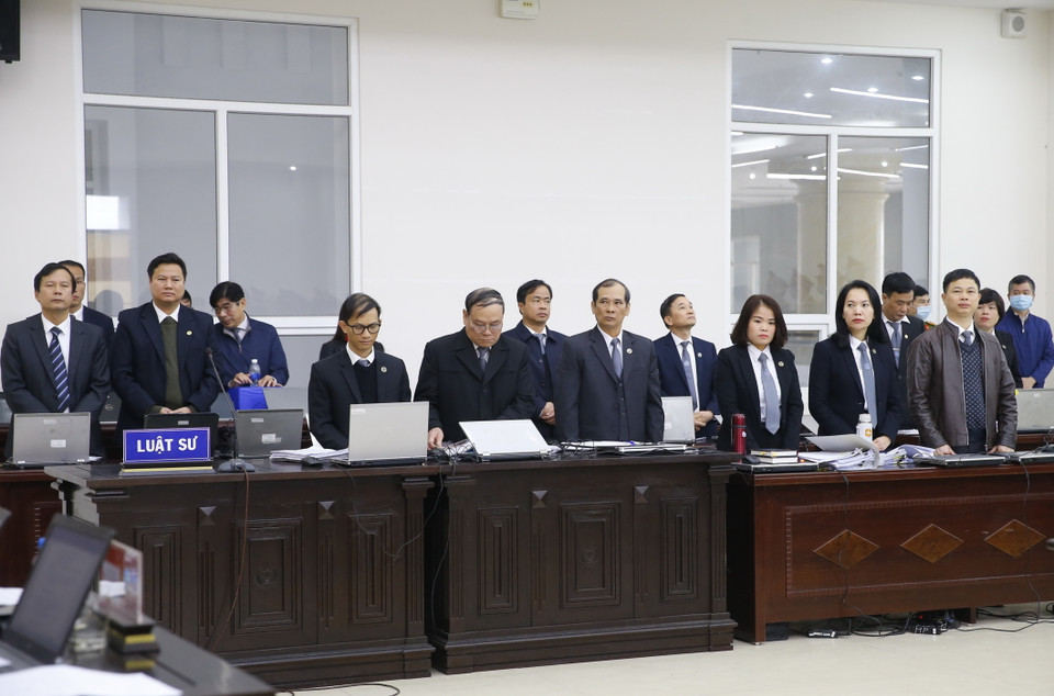 Đại diện luật sư bào chữa cho các bị cáo. (Ảnh: Doãn Tấn/TTXVN)
