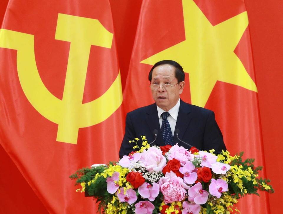 Nguyên Đại sứ Việt Nam tại Trung Quốc, Phó Chủ tịch Hội Hữu nghị Việt Nam-Trung Quốc Nguyễn Văn Thơ phát biểu tại buổi Gặp gỡ Nhân sỹ Hữu nghị và Thế hệ Trẻ Việt Nam-Trung Quốc. (Ảnh: Phương Hoa/TTXVN)