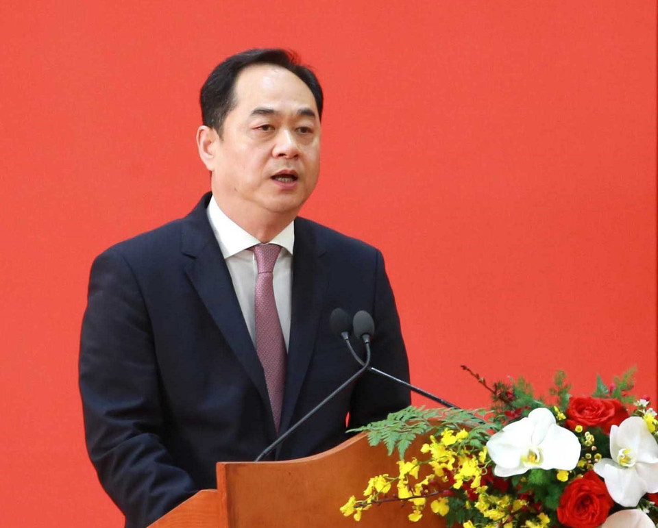 Hội trưởng Hội Hữu nghị Đối ngoại Nhân dân Trung Quốc Dương Vạn Minh phát biểu tại buổi Gặp gỡ Nhân sỹ Hữu nghị và Thế hệ Trẻ Việt Nam-Trung Quốc. (Ảnh: Phương Hoa/TTXVN)