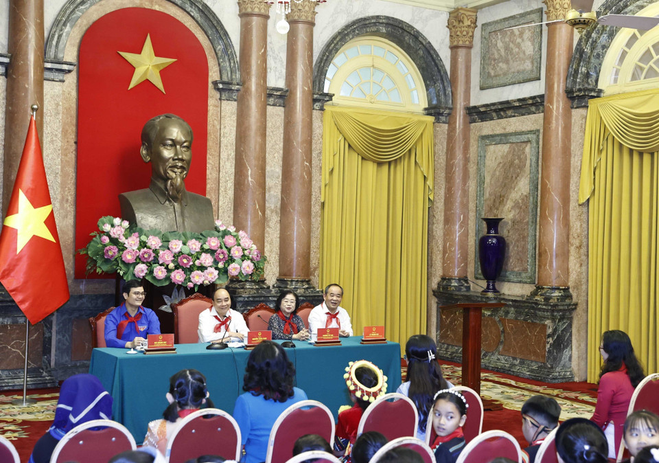 Quang cảnh buổi gặp mặt. (Ảnh: Thống Nhất/TTXVN)