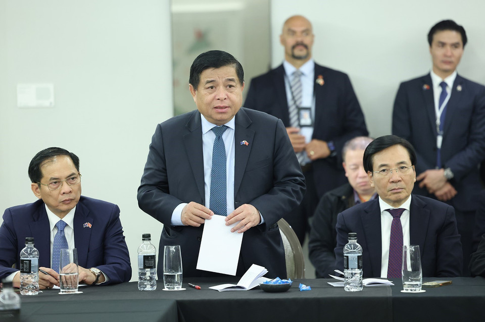 Bộ trưởng Bộ Kế hoạch và Đầu tư Nguyễn Chí Dũng phát biểu. (Ảnh: Dương Giang/TTXVN)