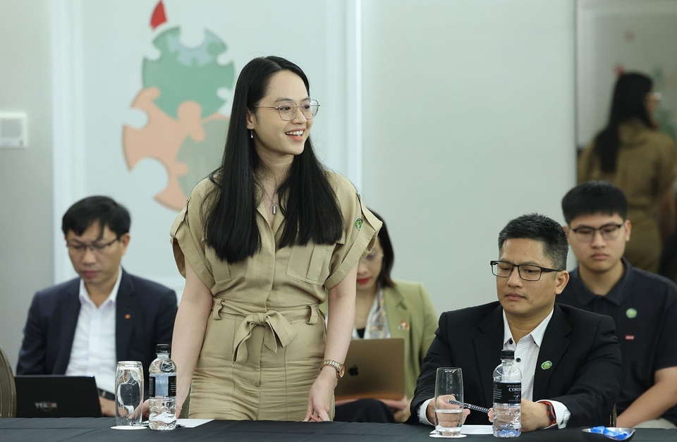 Đại diện Nhóm khoa học công nghệ người Việt Nam tại New Zealand phát biểu. (Ảnh: Dương Giang/TTXVN)