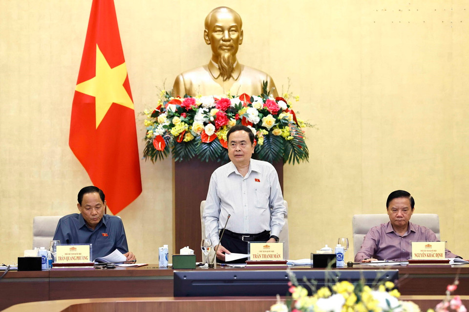 Chủ tịch Quốc hội Trần Thanh Mẫn phát biểu. (Ảnh: Doãn Tấn/TTXVN)