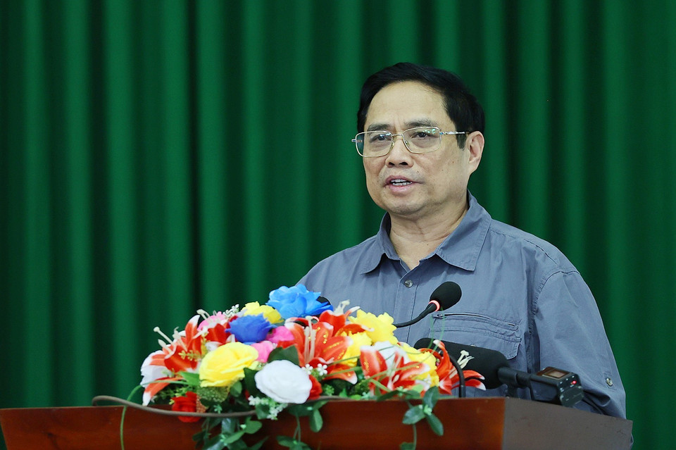 Thủ tướng Phạm Minh Chính phát biểu. (Ảnh: Dương Giang/TTXVN)