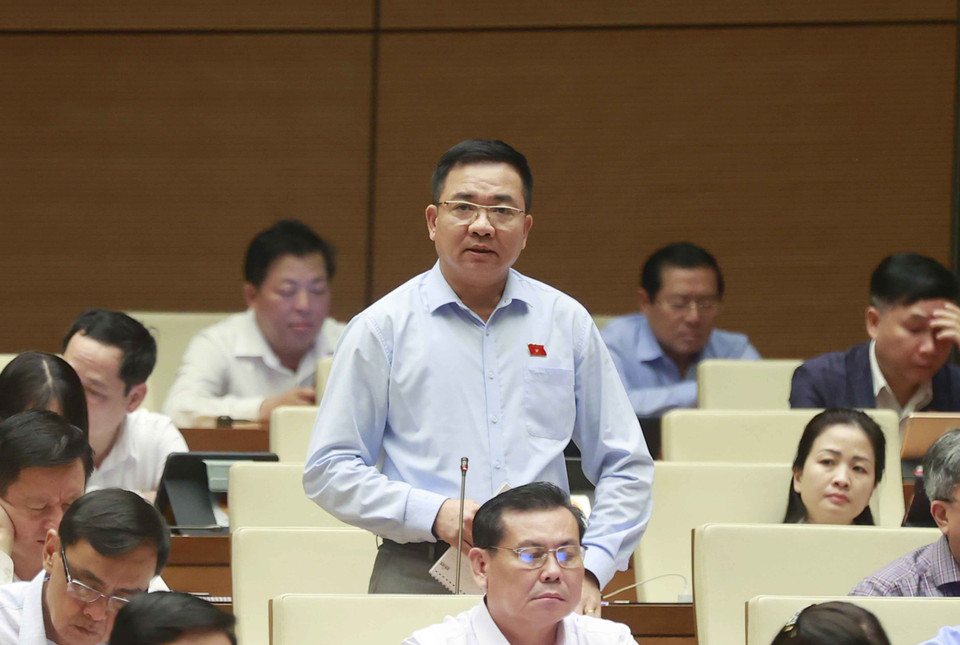 Đại biểu Quốc hội Thành phố Hồ Chí Minh Nguyễn Minh Đức phát biểu ý kiến. (Ảnh: Doãn Tấn/TTXVN)