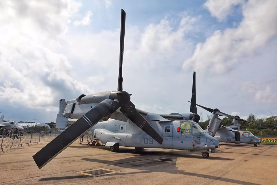 Máy bay V-22 Osprey của Thủy quân lục chiến Mỹ.
