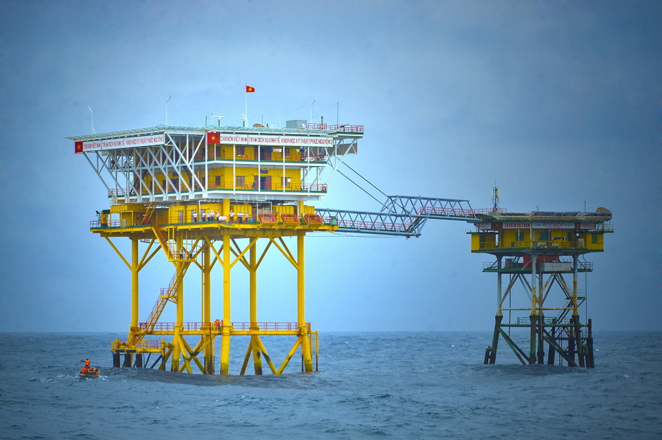 Nhà giàn DK1.15 cụm Phúc Nguyên 2. (Ảnh: Minh Đức/TTXVN)