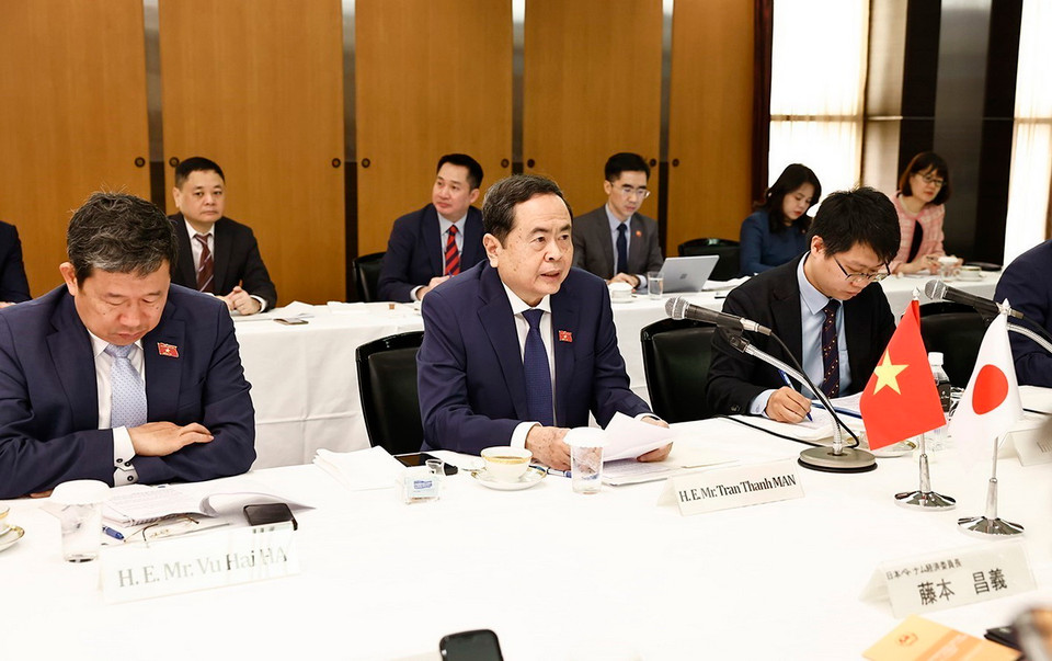 Chủ tịch Quốc hội Trần Thanh Mẫn phát biểu. (Ảnh: Doãn Tấn/TTXVN)