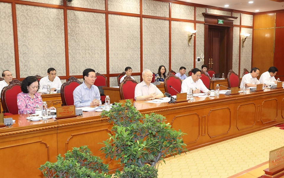 Tổng Bí thư Nguyễn Phú Trọng phát biểu. (Ảnh: Trí Dũng/TTXVN)