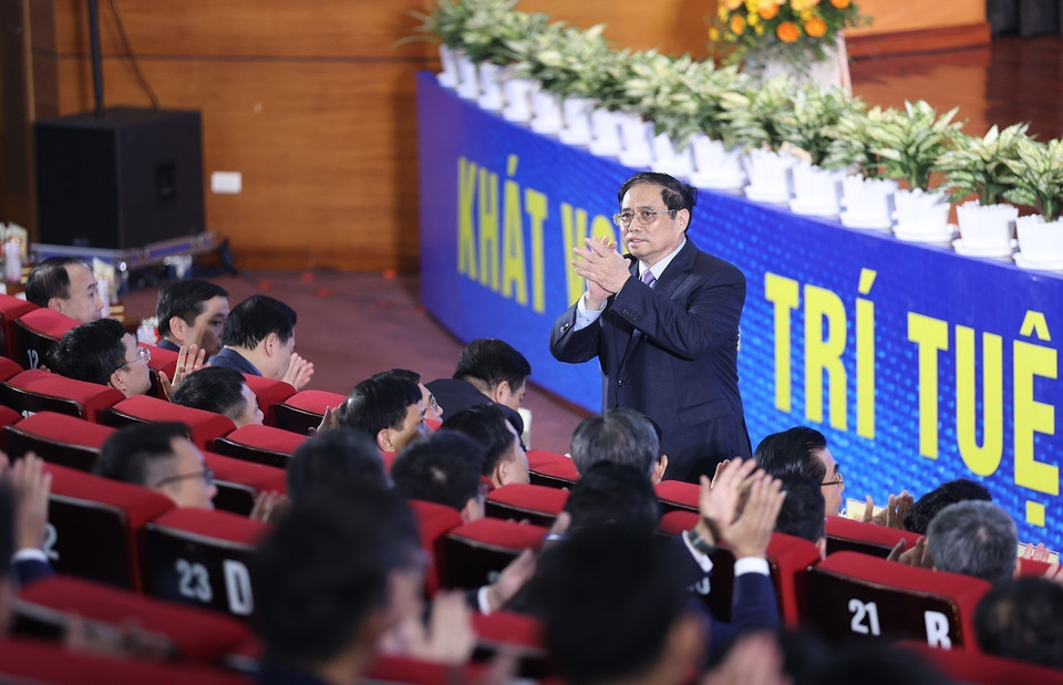 Thủ tướng Phạm Minh Chính tại hội nghị. (Ảnh: Dương Giang/TTXVN)