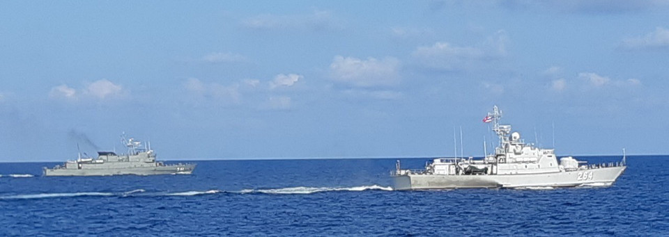 Từ ngày 15-21/4/2019, Biên đội tàu 264, 265 thuộc Lữ đoàn 127, Vùng 5 Hải quân thực hiện chuyến tuần tra chung trên biển lần thứ 39 với Hải quân Hoàng gia Thái Lan. (Ảnh: Tư liệu/TTXVN phát)