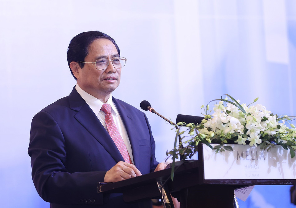 Thủ tướng Phạm Minh Chính phát biểu. (Ảnh: Dương Giang/TTXVN)